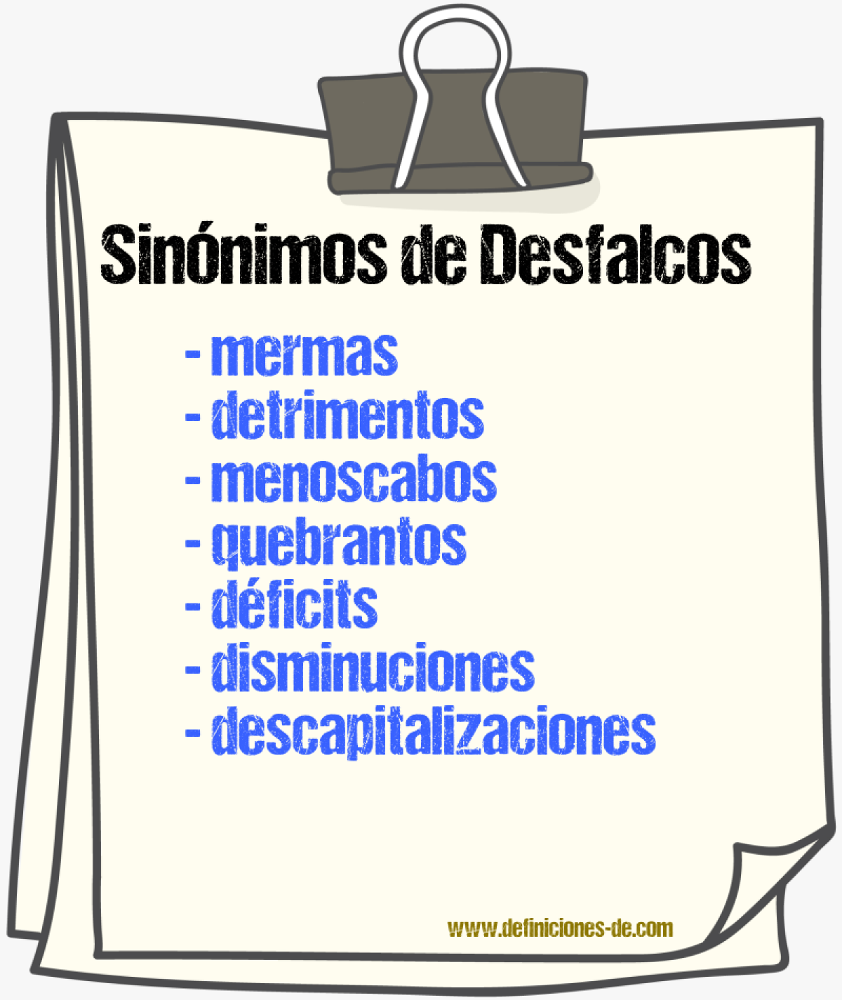 Sinónimos de desfalcos