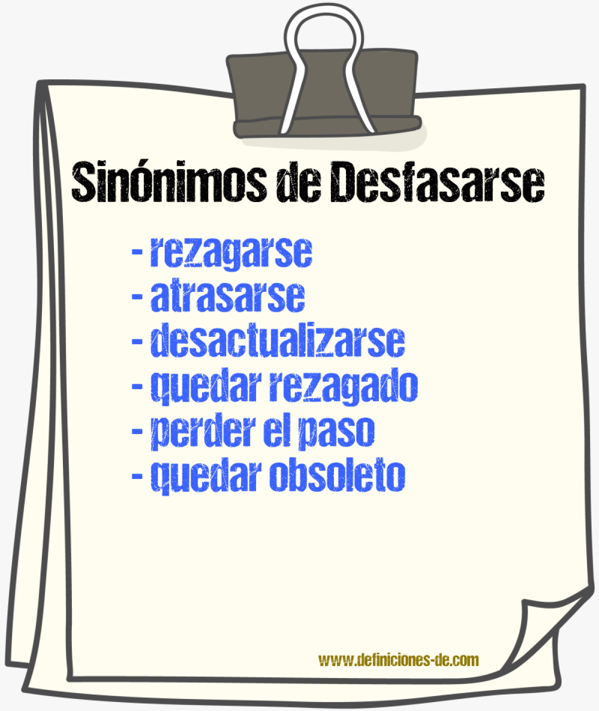 Sinónimos de desfasarse