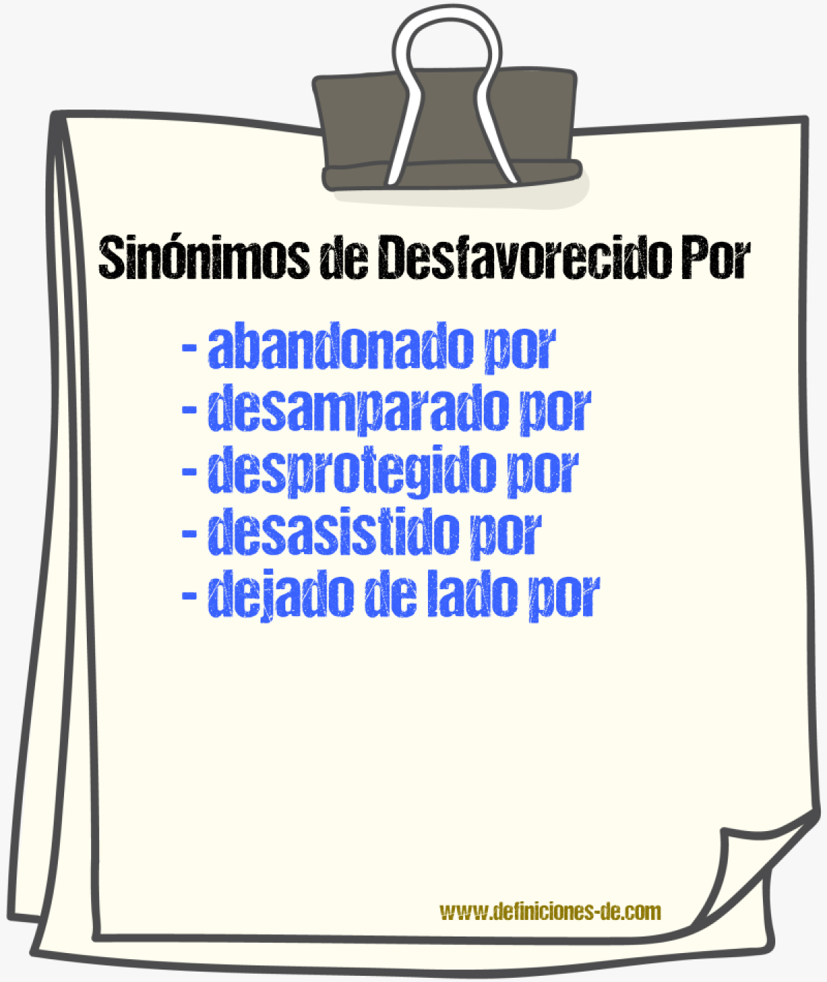 Sinónimos de desfavorecido por