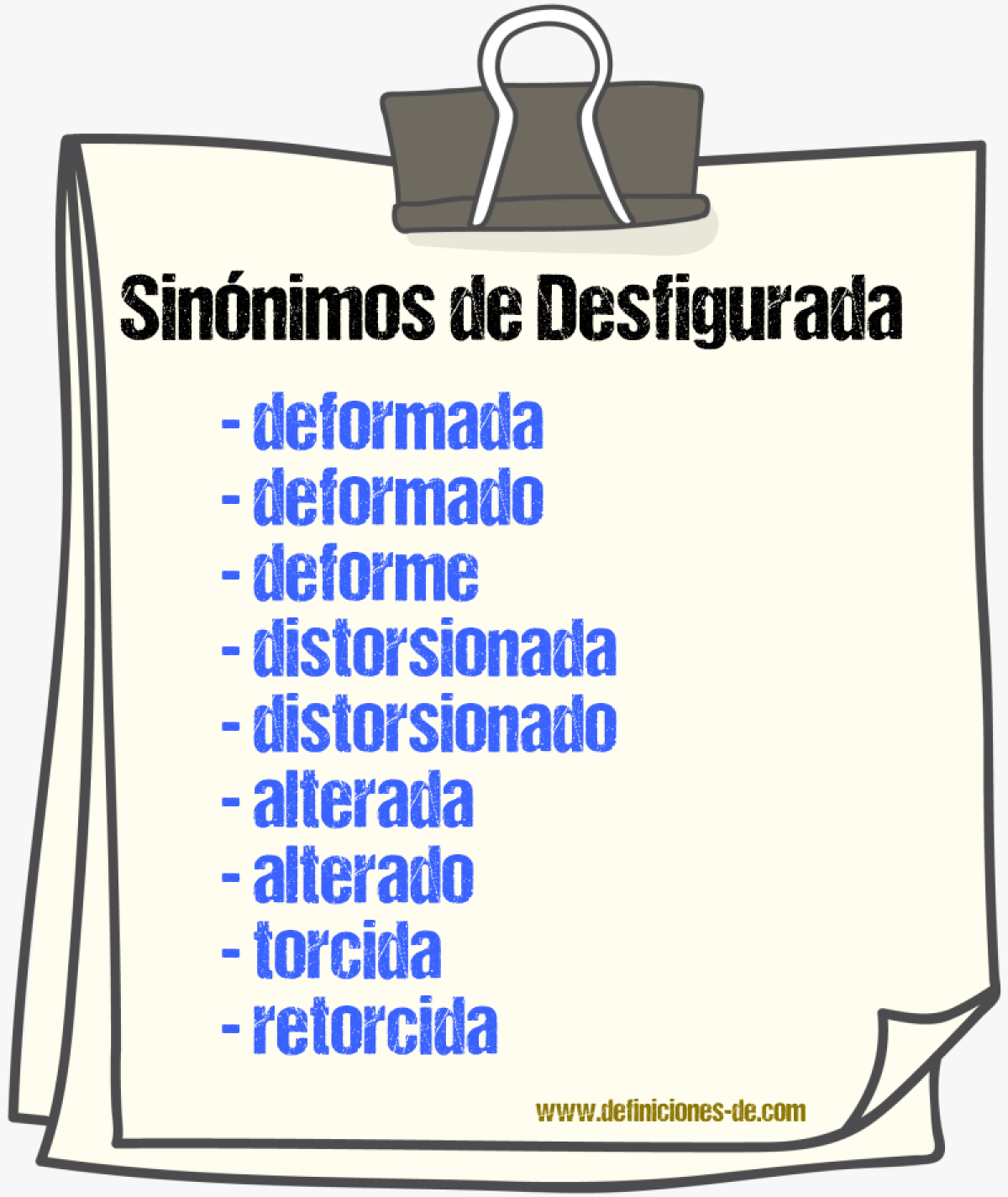 Sinónimos de desfigurada