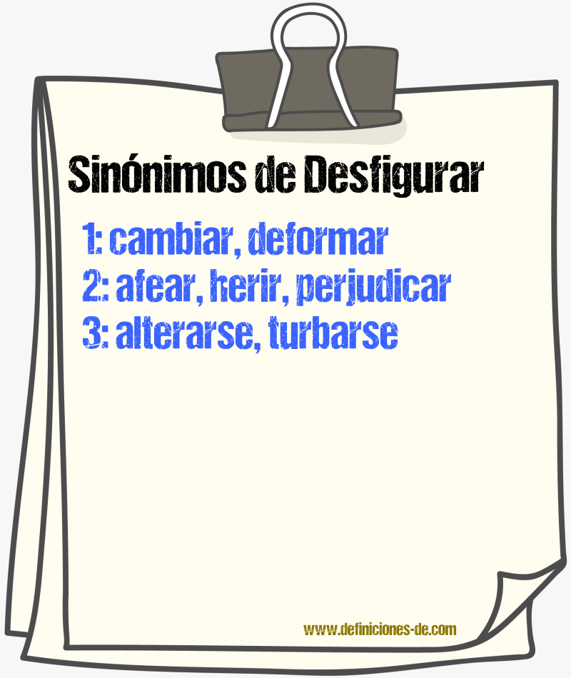 Sinnimos de desfigurar