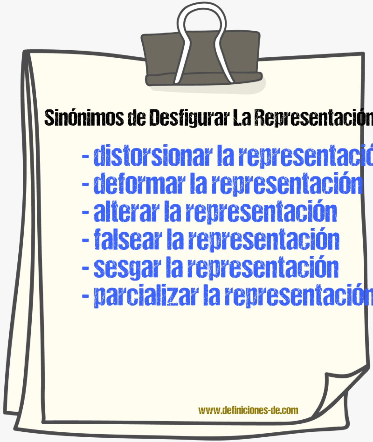 Sinónimos de desfigurar la representación