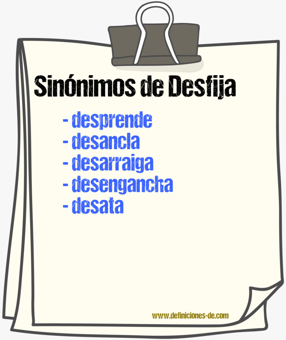 Sinónimos de desfija