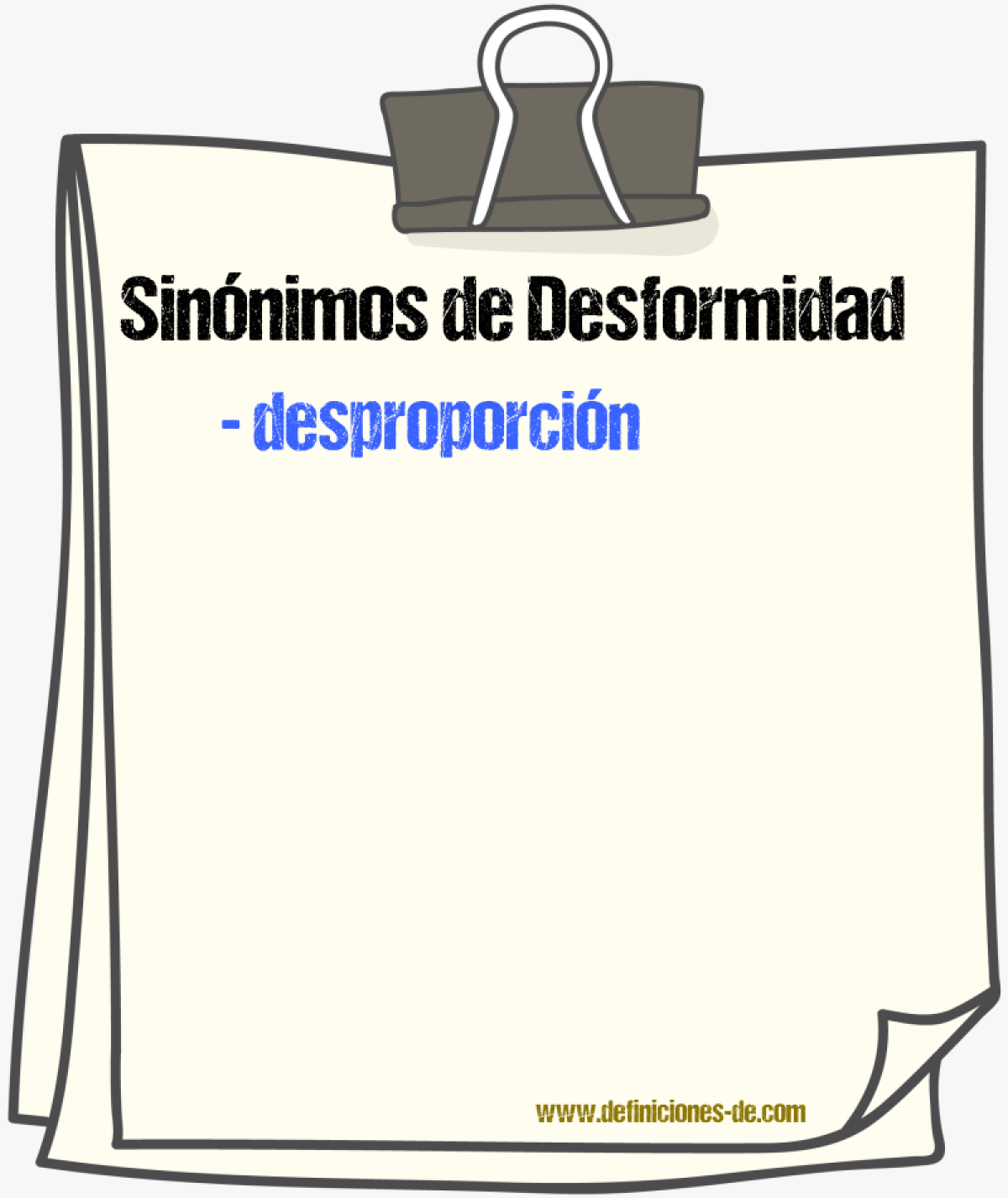 Sinnimos de desformidad