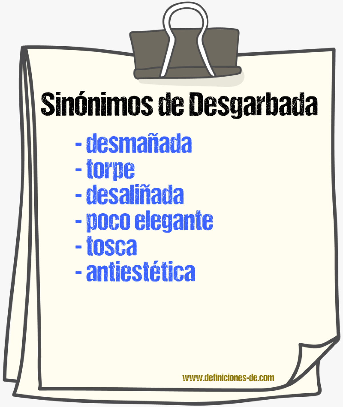 Sinónimos de desgarbada