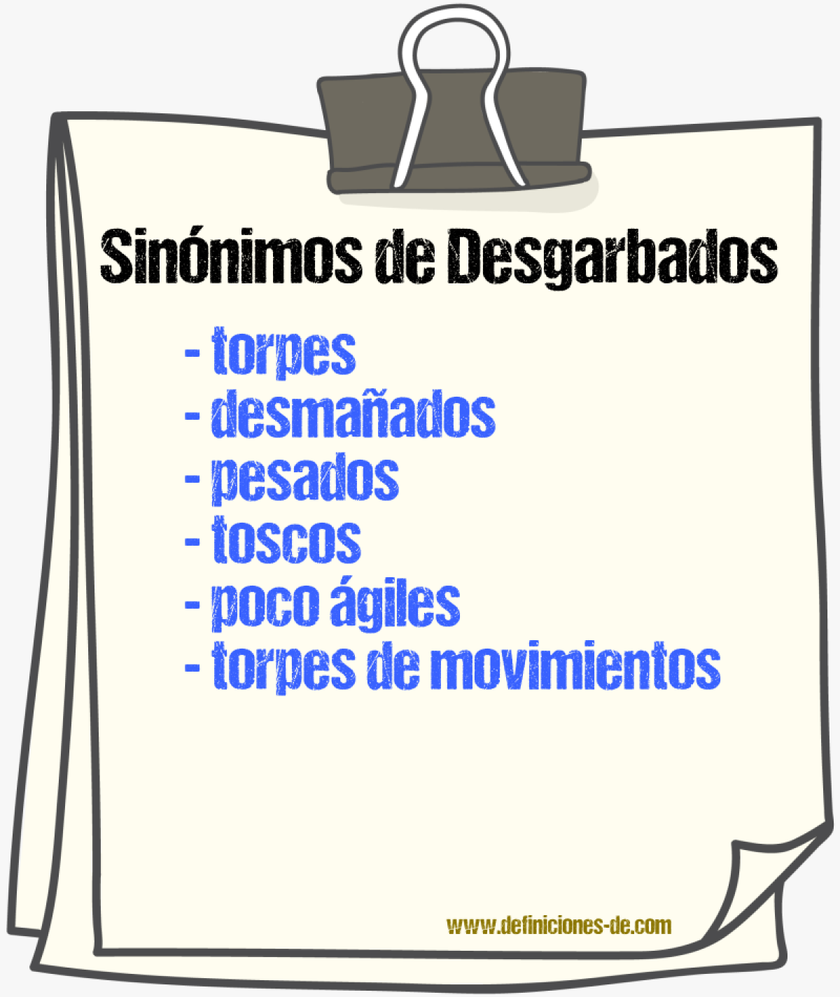 Sinónimos de desgarbados