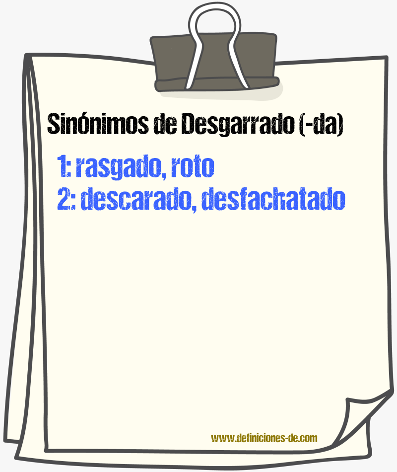 Sinnimos de desgarrado