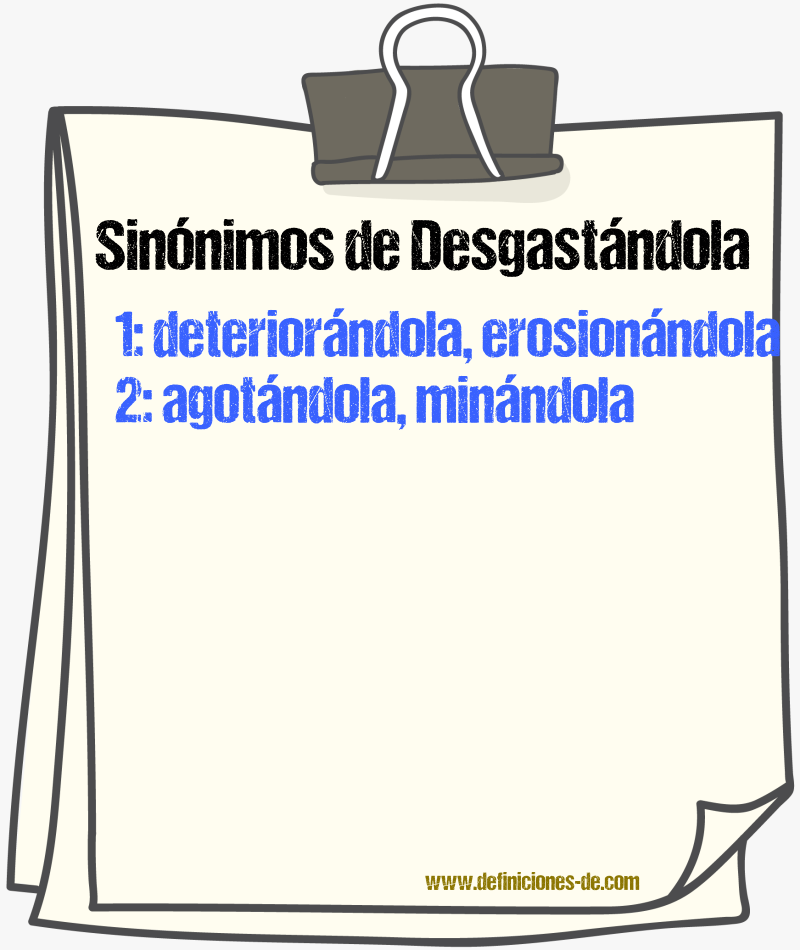Sinónimos de desgastándola
