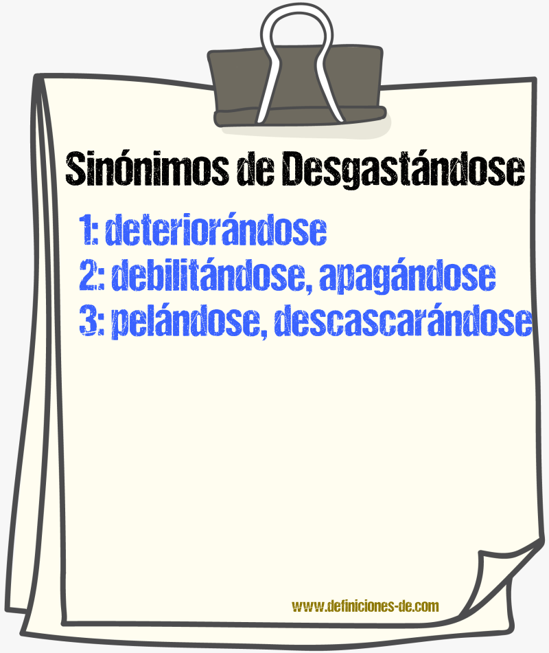 Sinónimos de desgastándose
