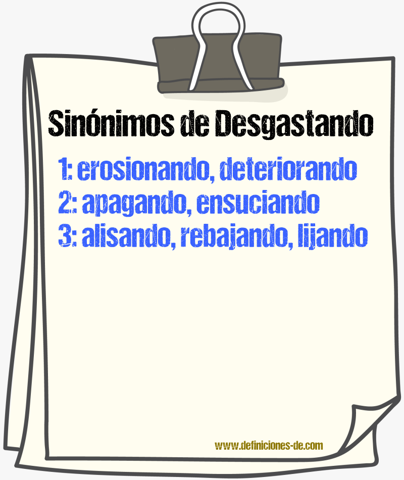 Sinónimos de desgastando