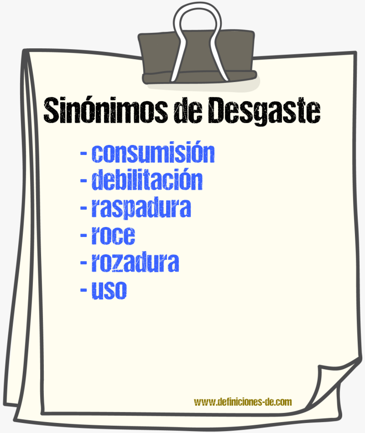 Sinnimos de desgaste