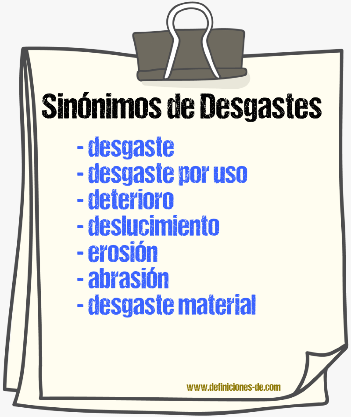 Sinónimos de desgastes