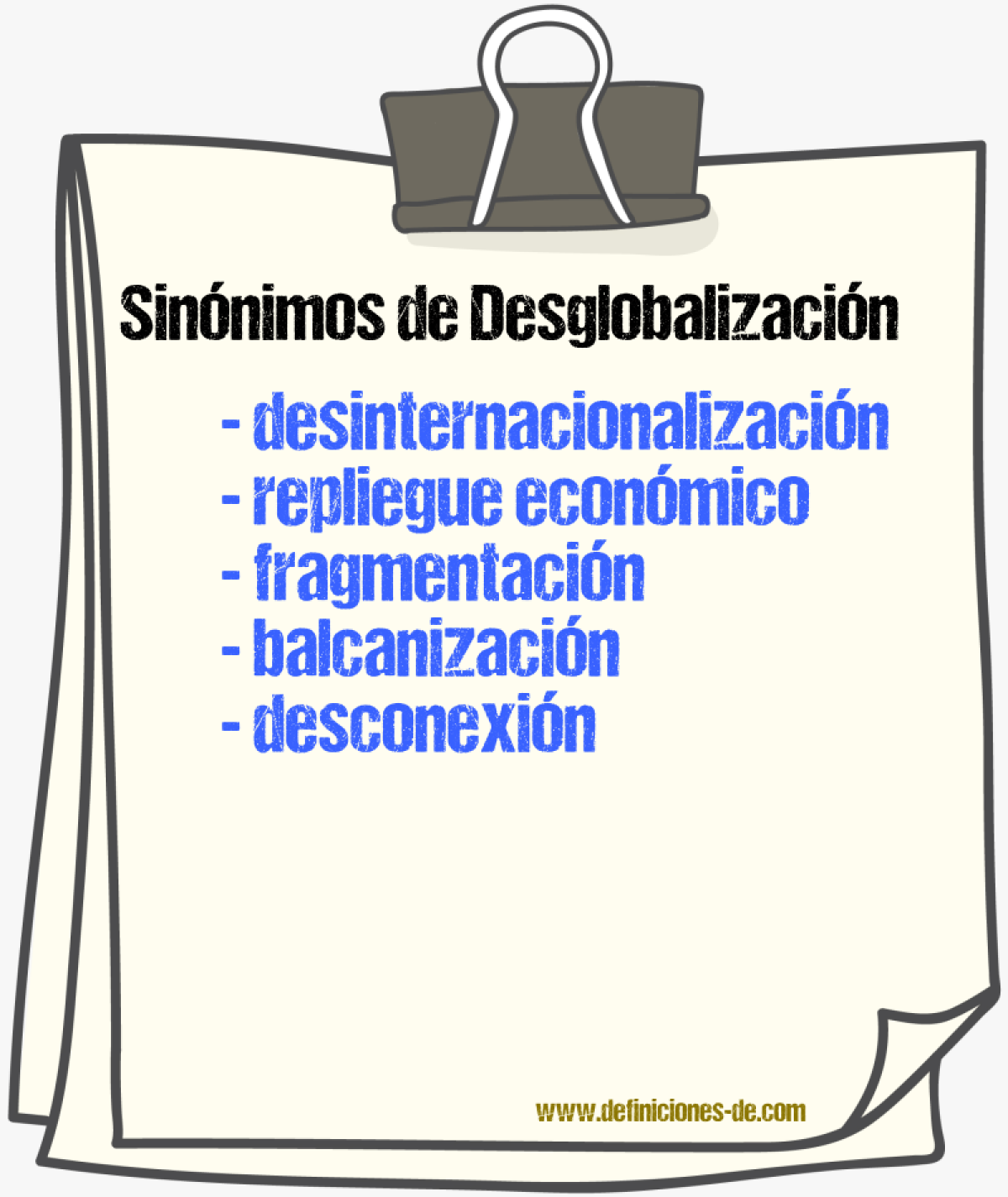 Sinónimos de desglobalización