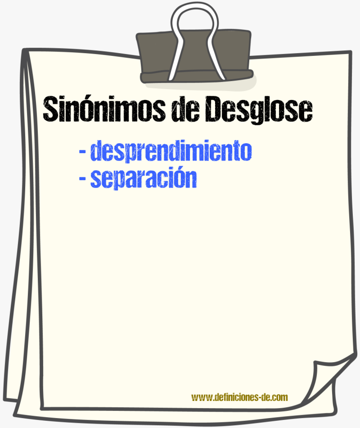 Sinnimos de desglose