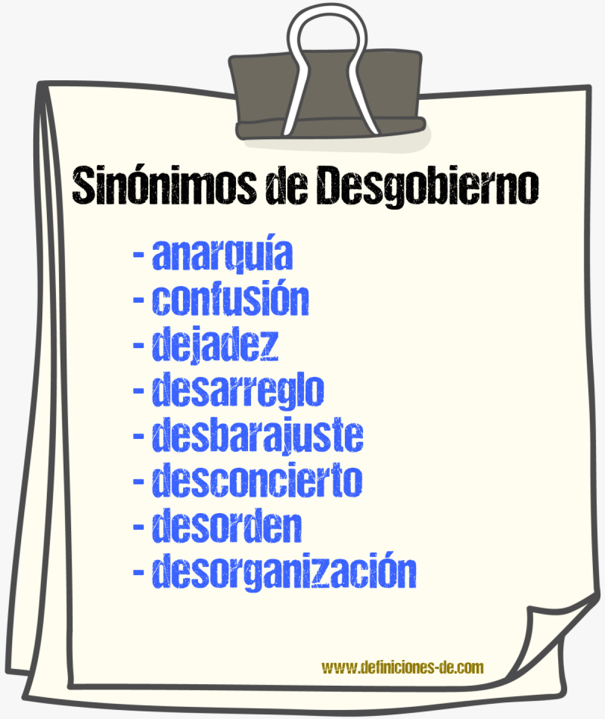 Sinnimos de desgobierno