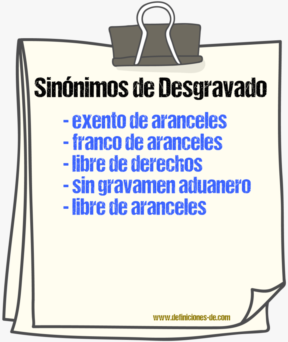 Sinónimos de desgravado