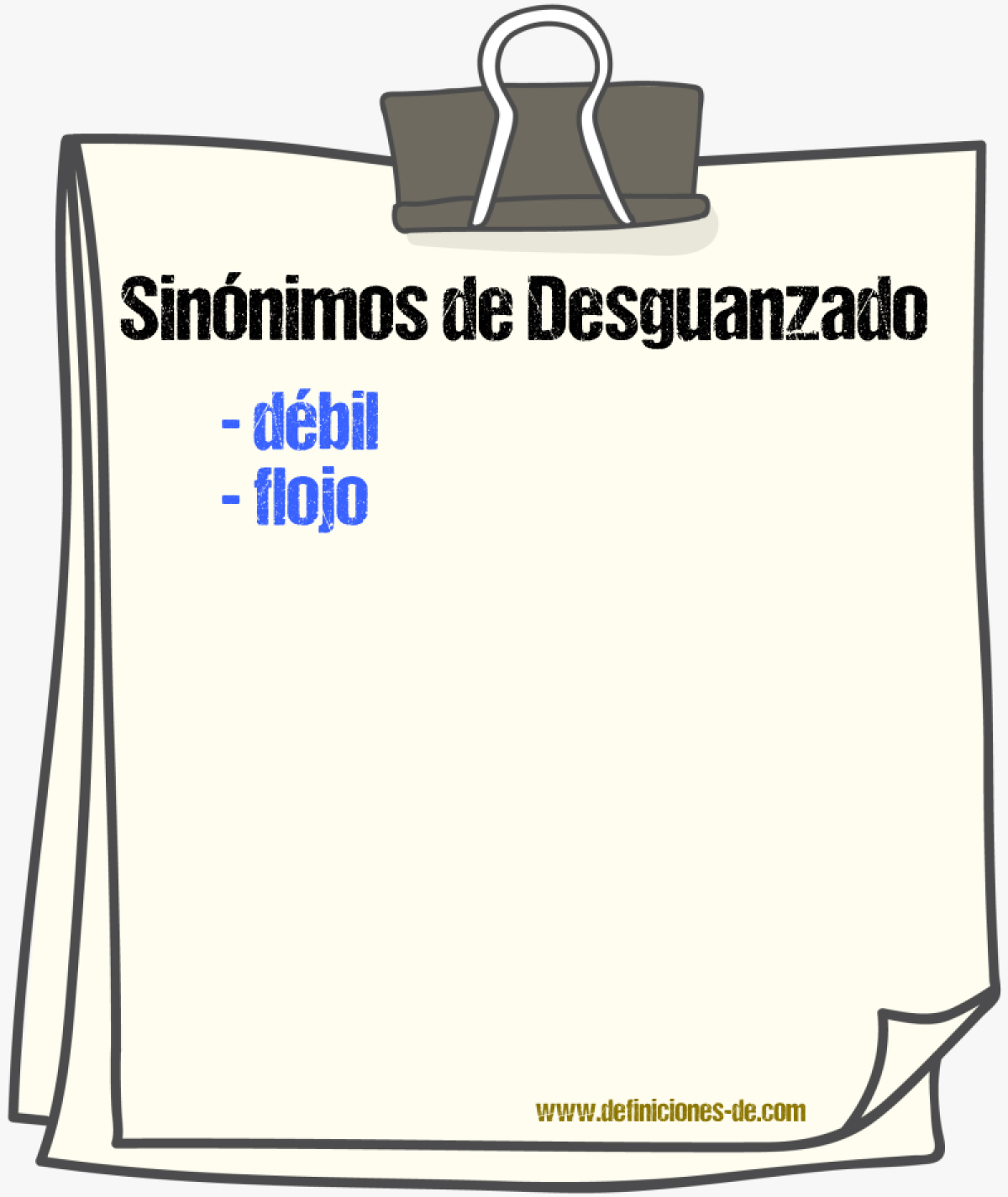 Sinnimos de desguanzado