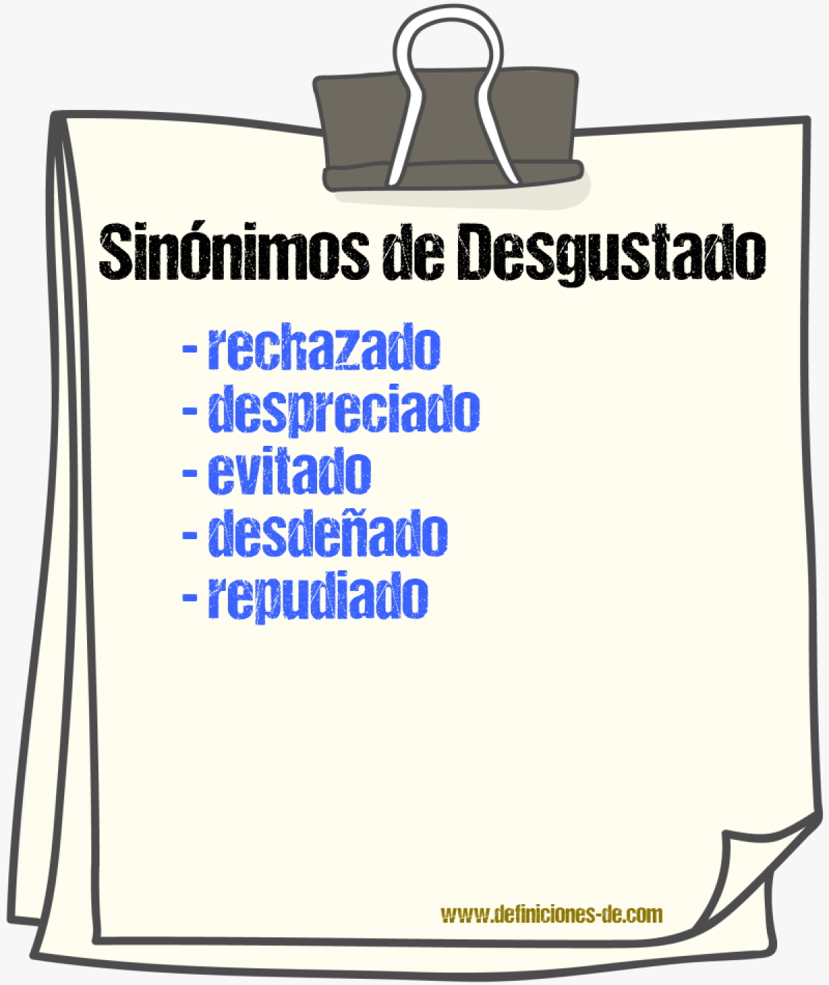 Sinónimos de desgustado
