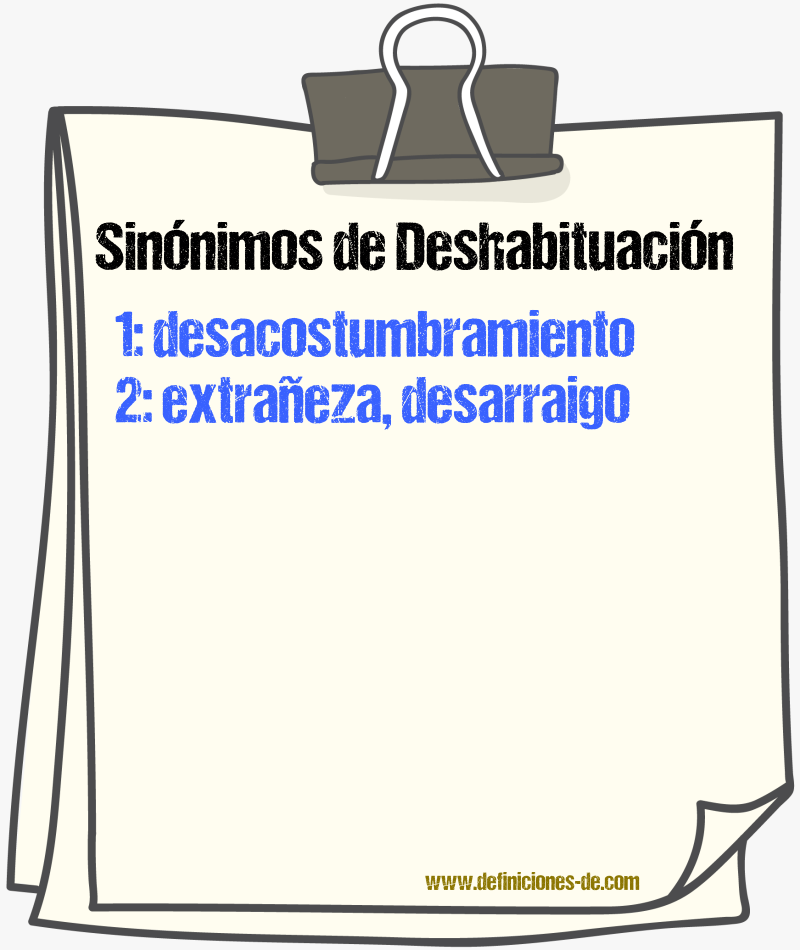 Sinónimos de deshabituación