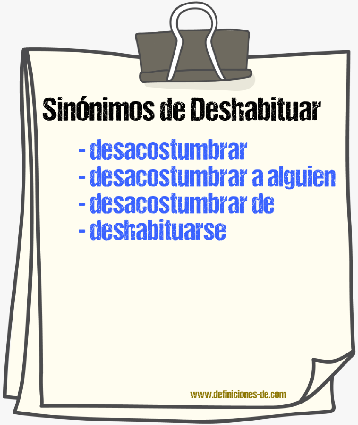Sinónimos de deshabituar