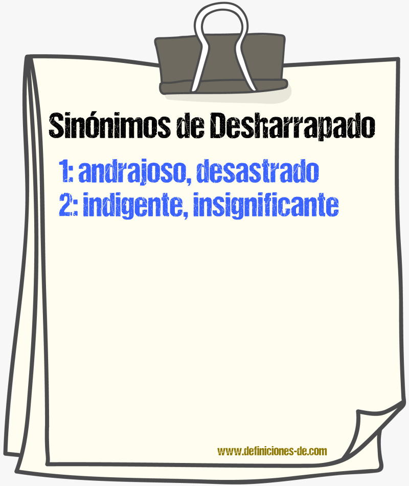 Sinnimos de desharrapado