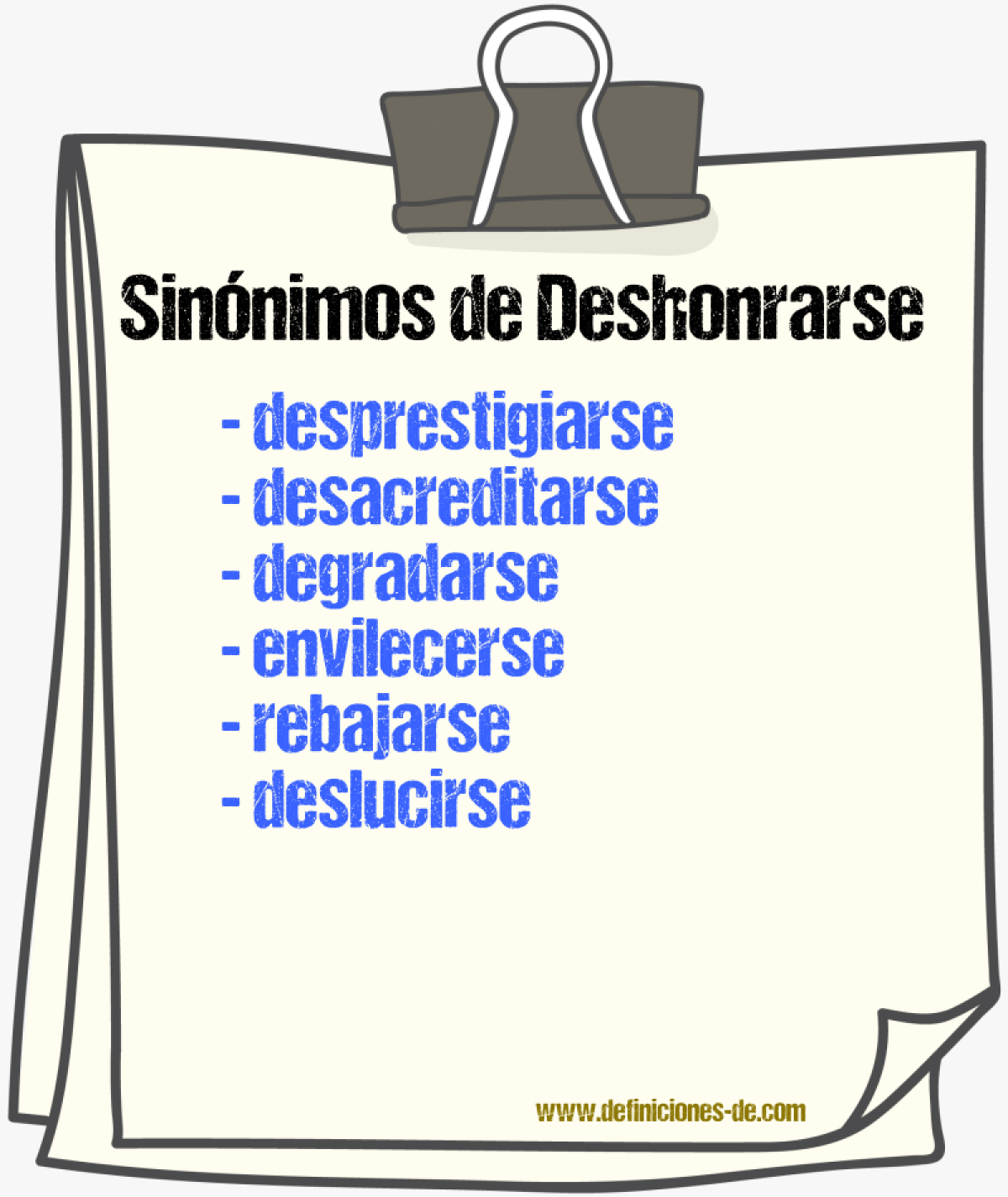 Sinónimos de deshonrarse