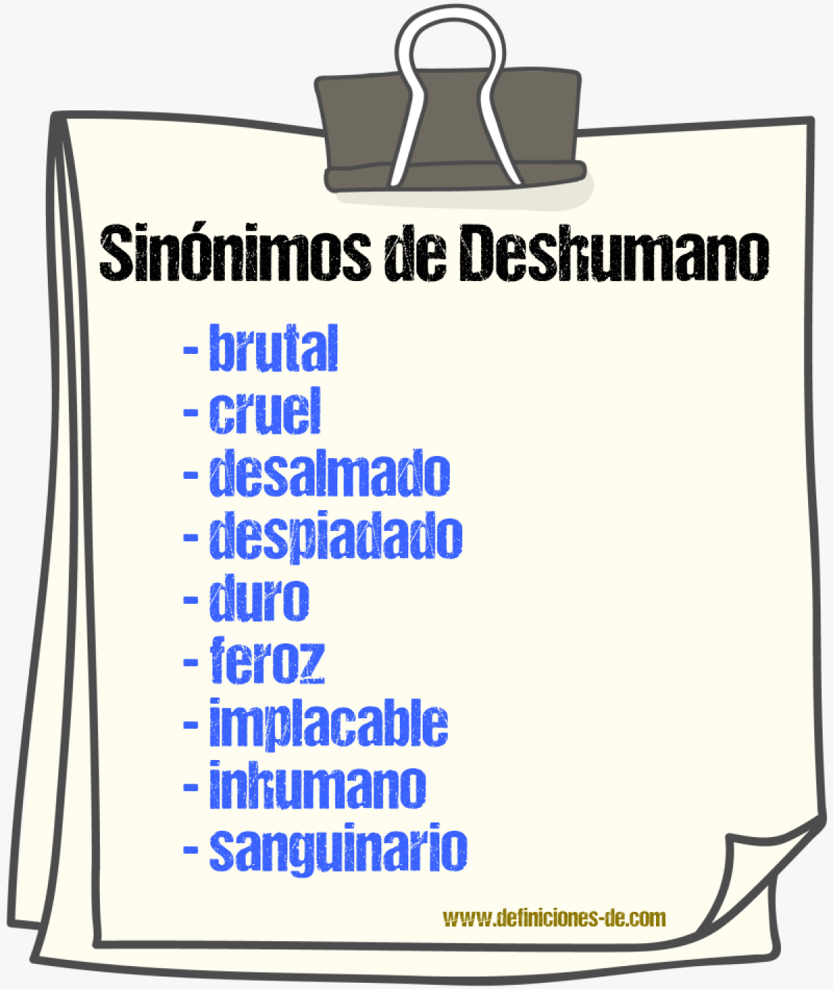 Sinnimos de deshumano