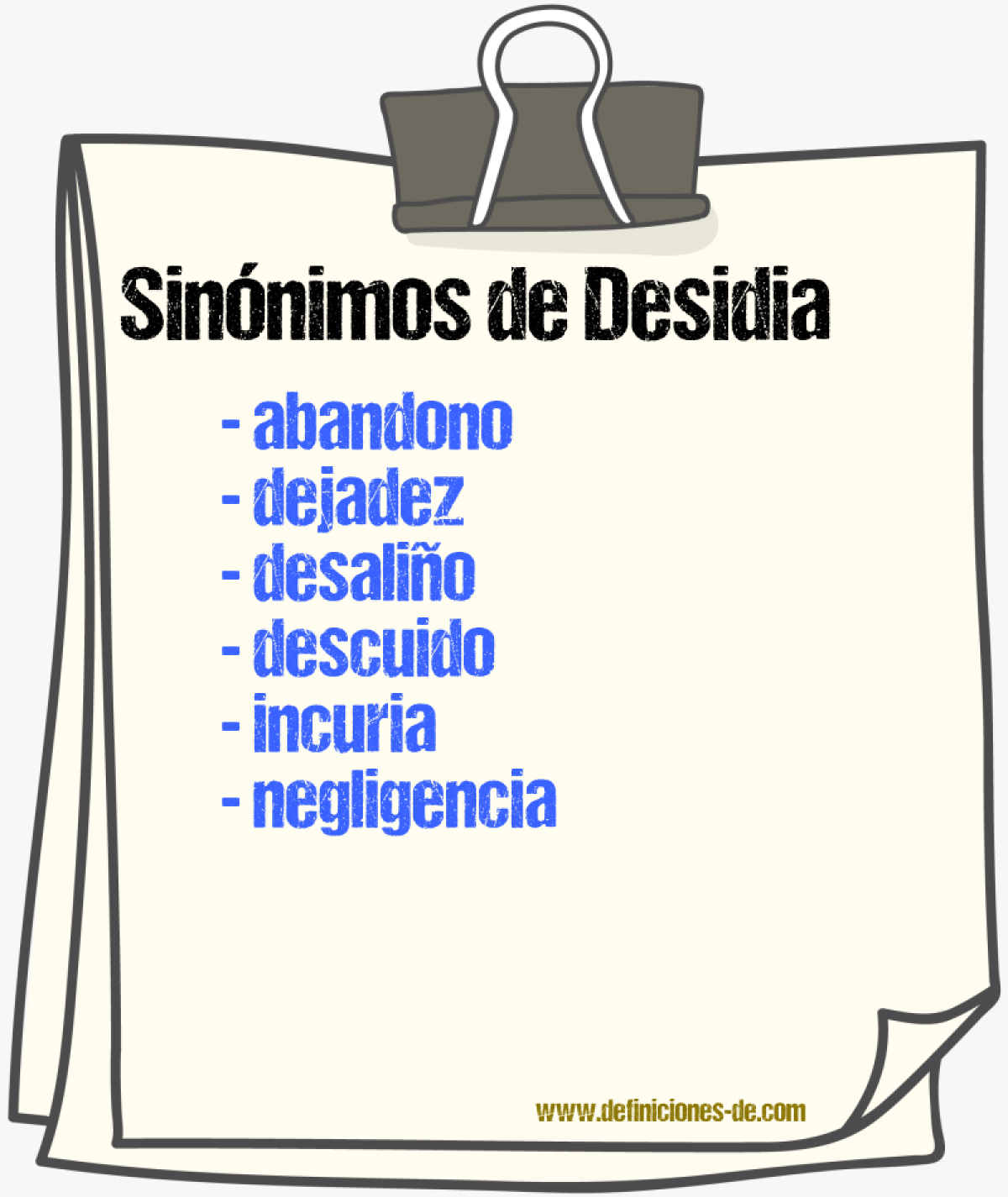 Sinnimos de desidia