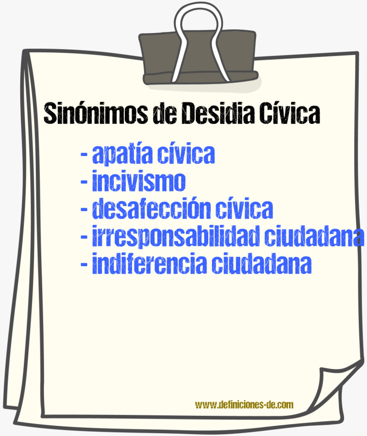 Sinónimos de desidia cívica