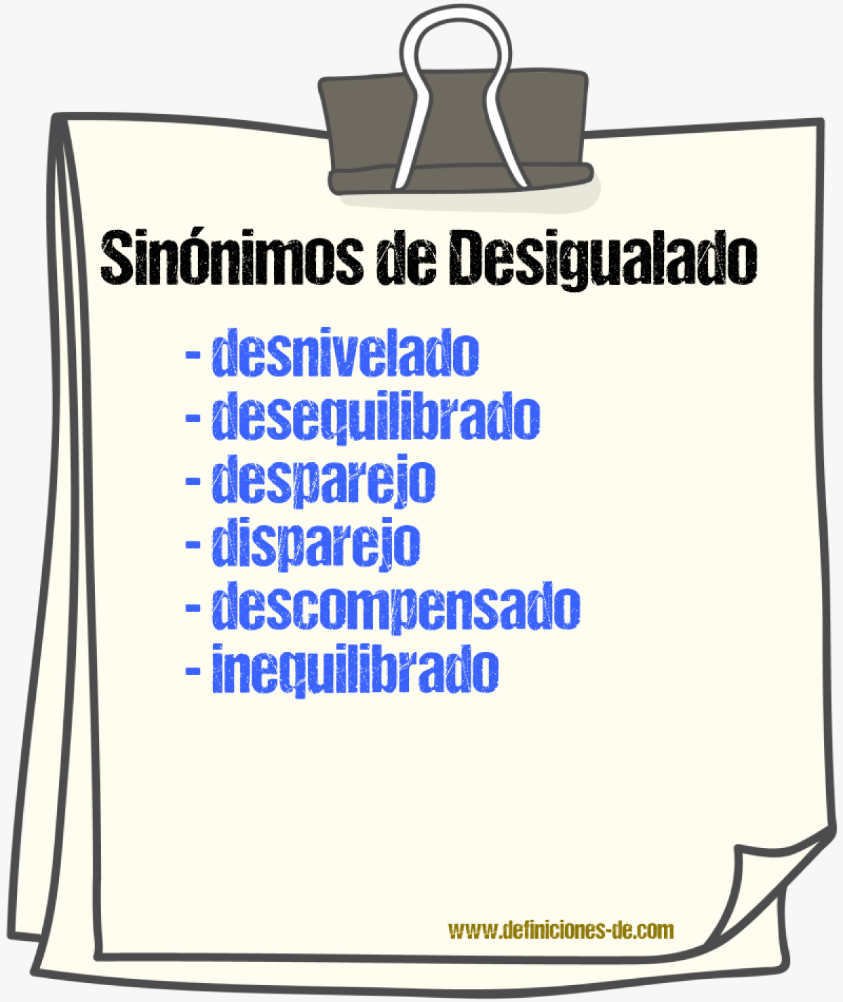 Sinónimos de desigualado