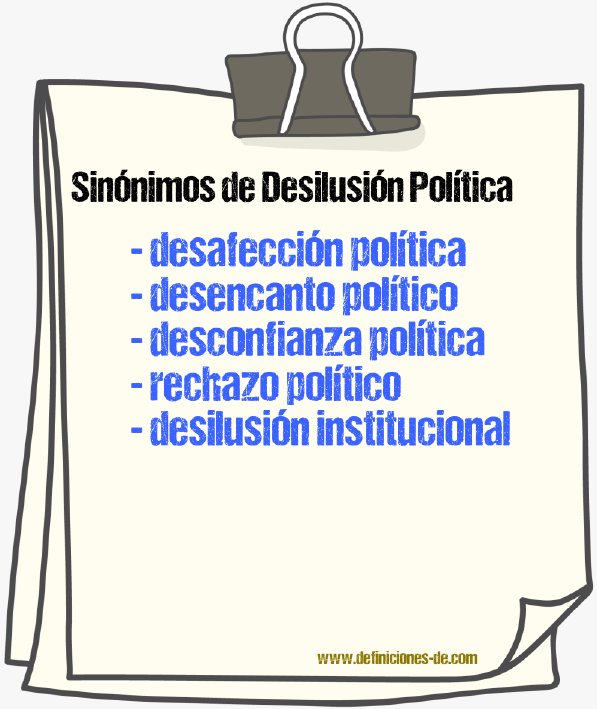 Sinónimos de desilusión política