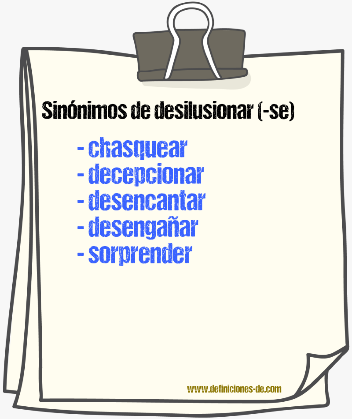 Sinnimos de desilusionar