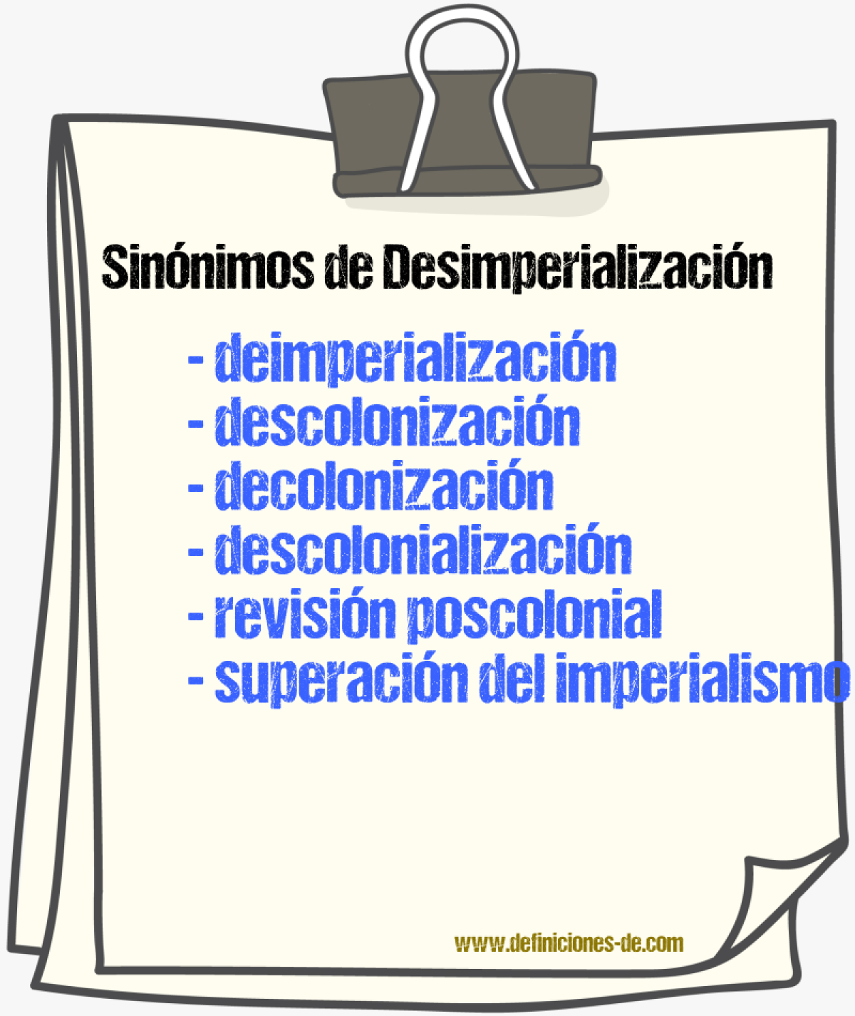 Sinónimos de desimperialización