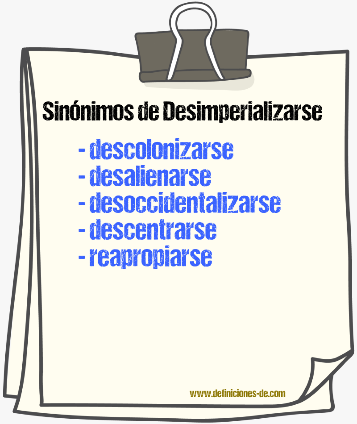 Sinónimos de desimperializarse