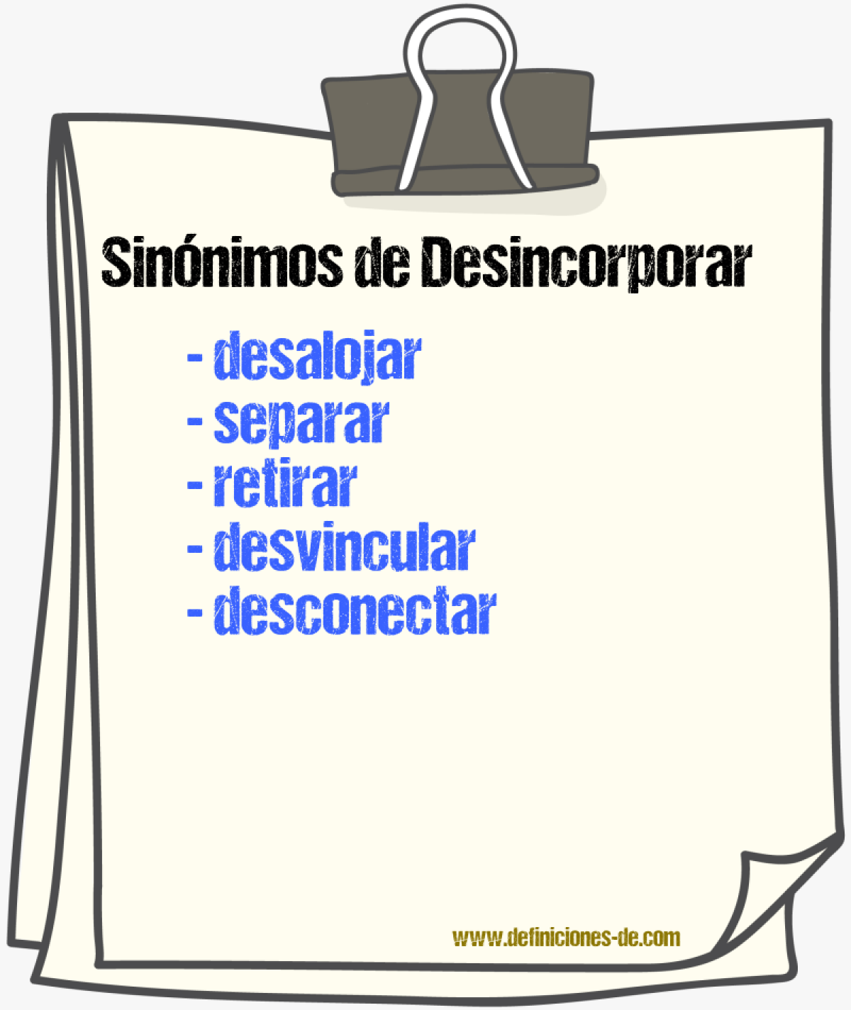 Sinnimos de desincorporar