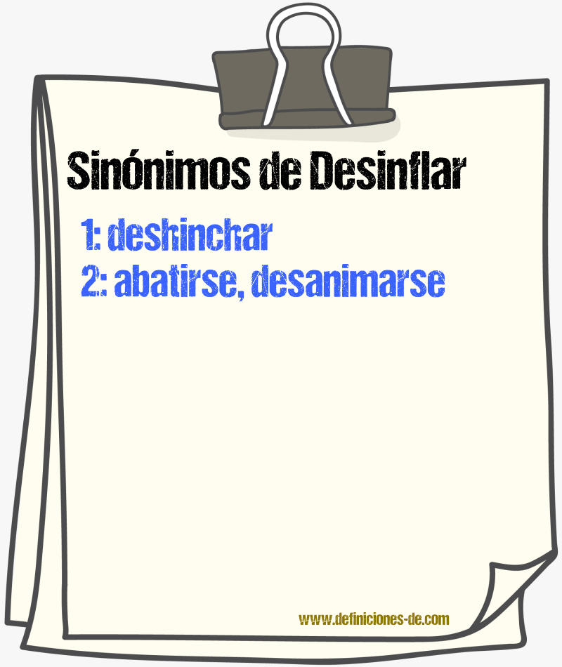 Sinnimos de desinflar