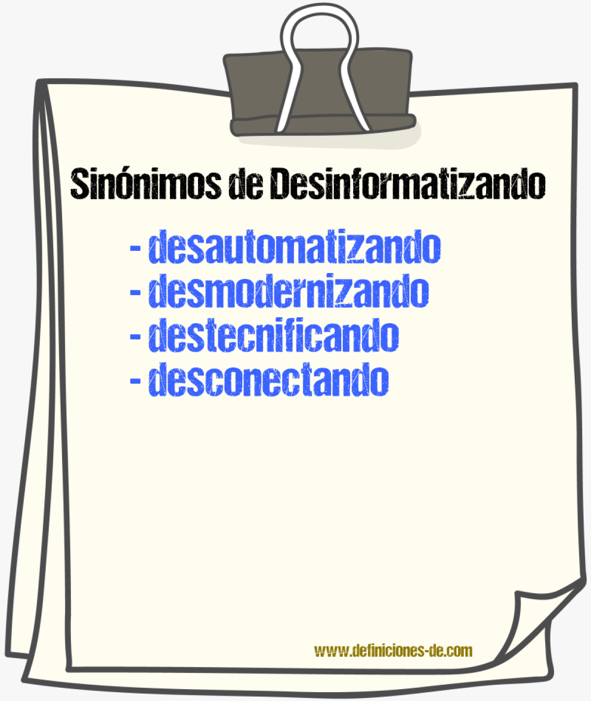 Sinónimos de desinformatizando