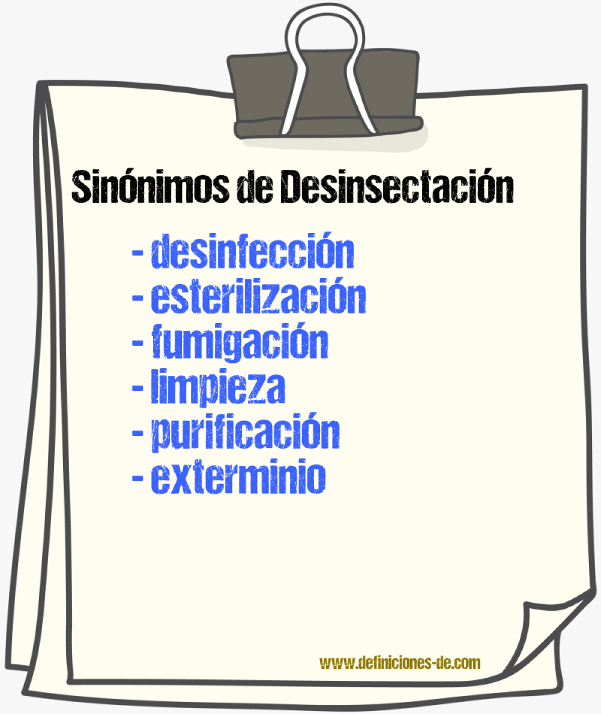 Sinnimos de desinsectacin