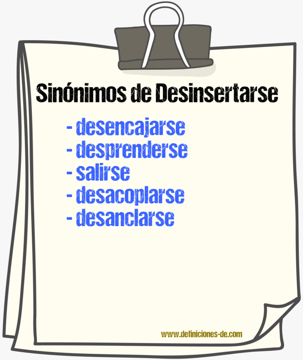 Sinónimos de desinsertarse