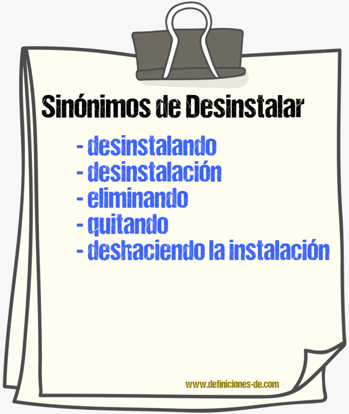 Sinónimos de desinstalar