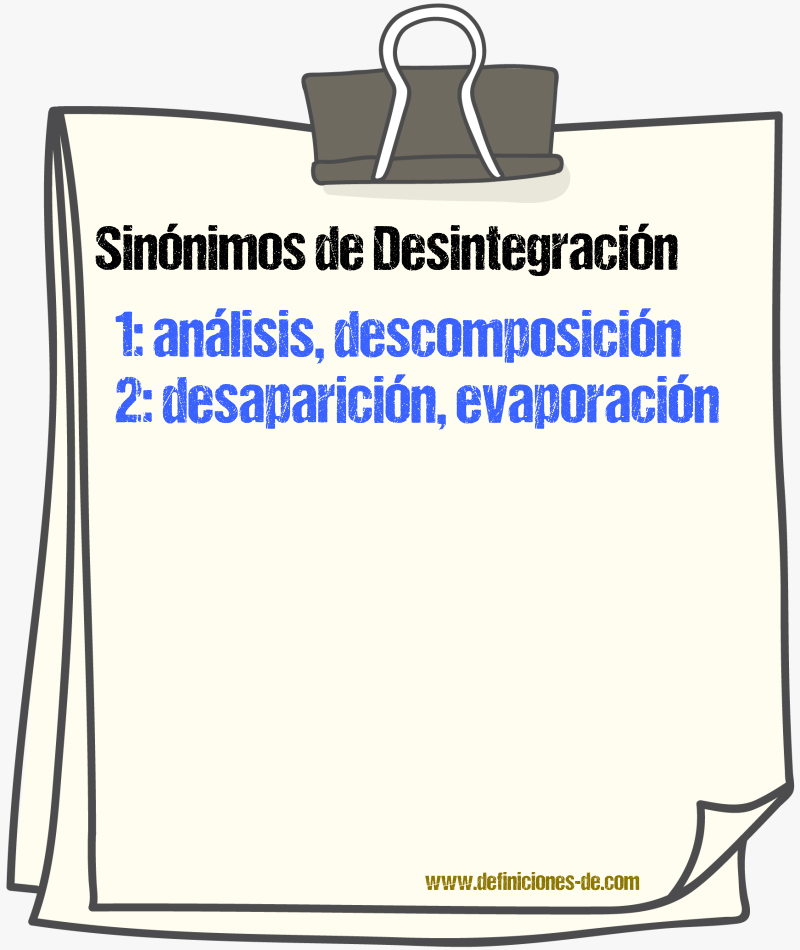 Sinnimos de desintegracin