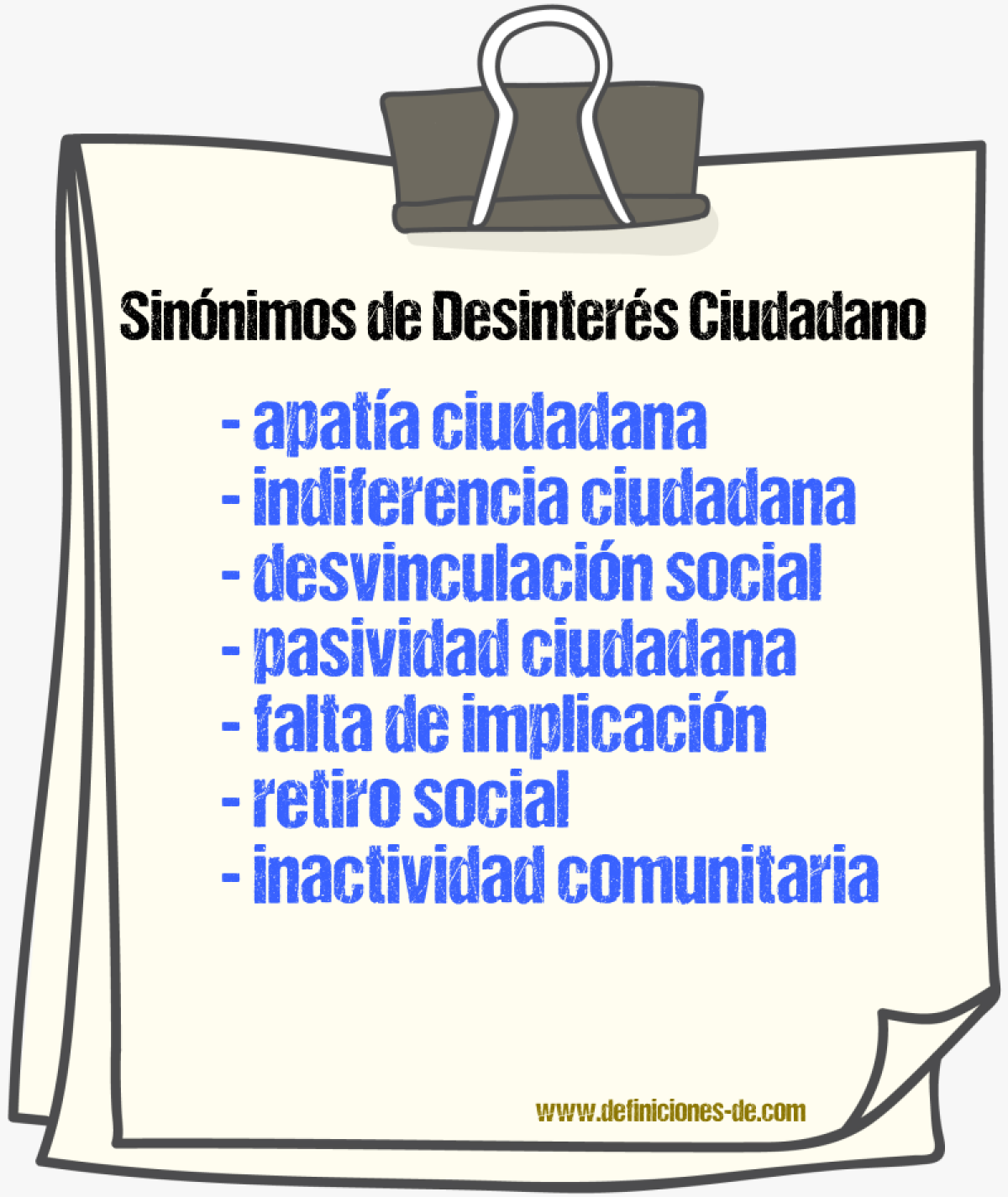 Sinónimos de desinterés ciudadano