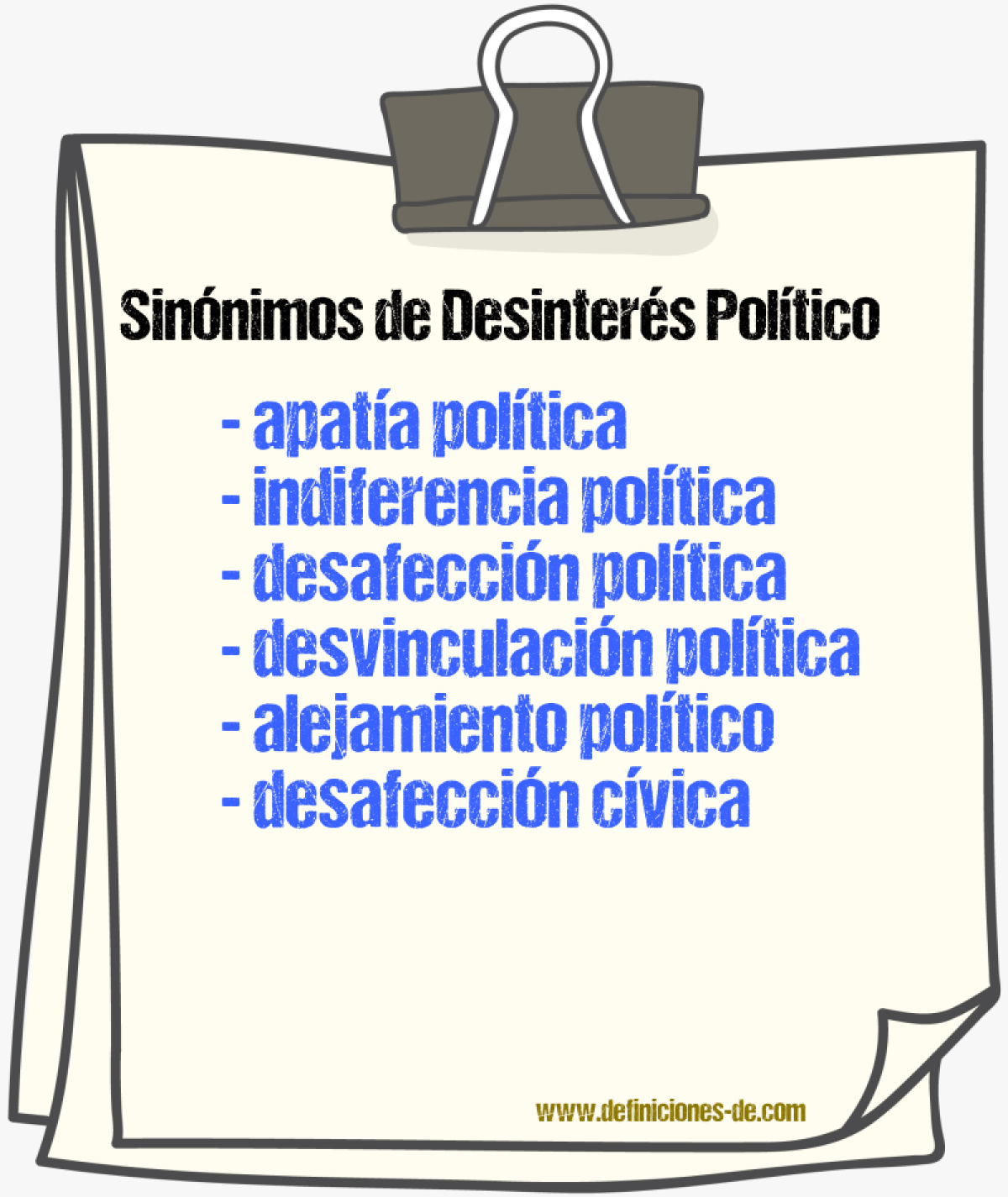 Sinónimos de desinterés político