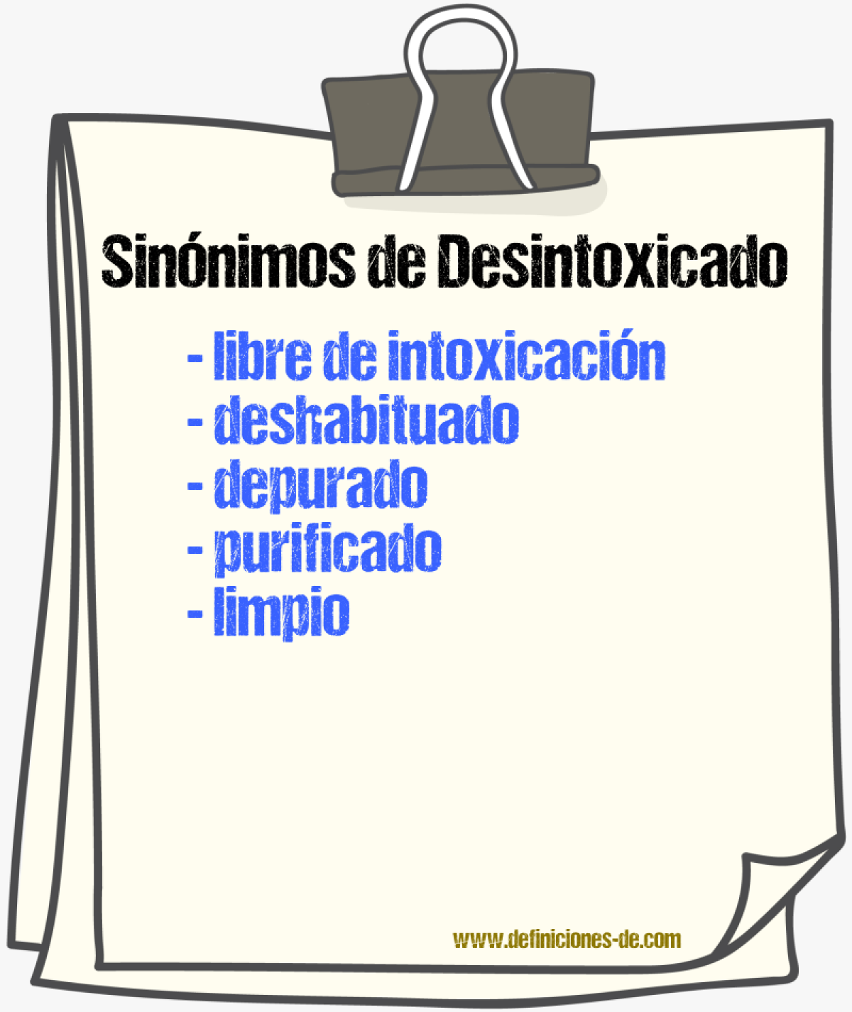 Sinónimos de desintoxicado