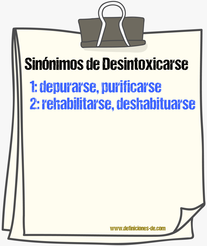 Sinónimos de desintoxicarse