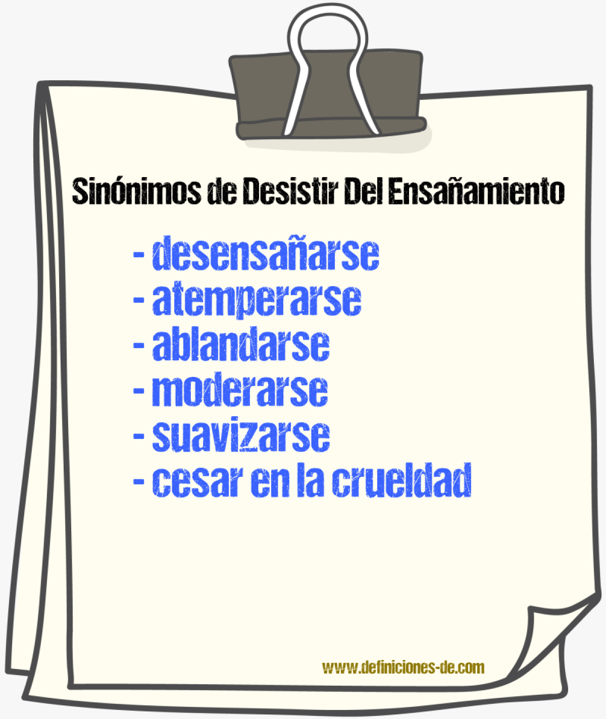 Sinónimos de desistir del ensañamiento