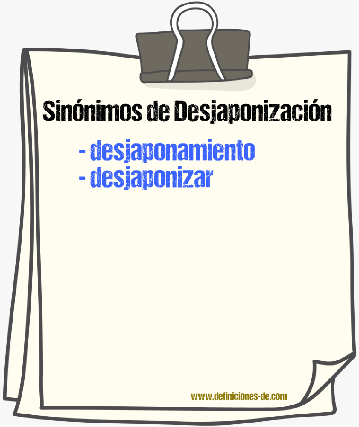 Sinónimos de desjaponización