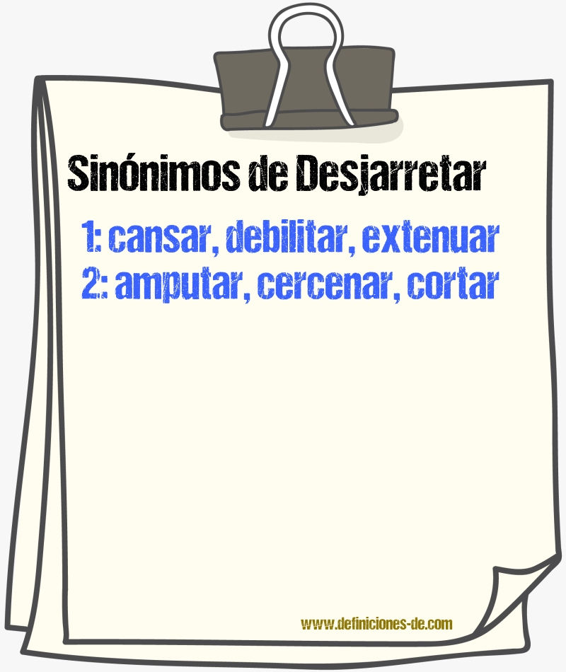 Sinnimos de desjarretar