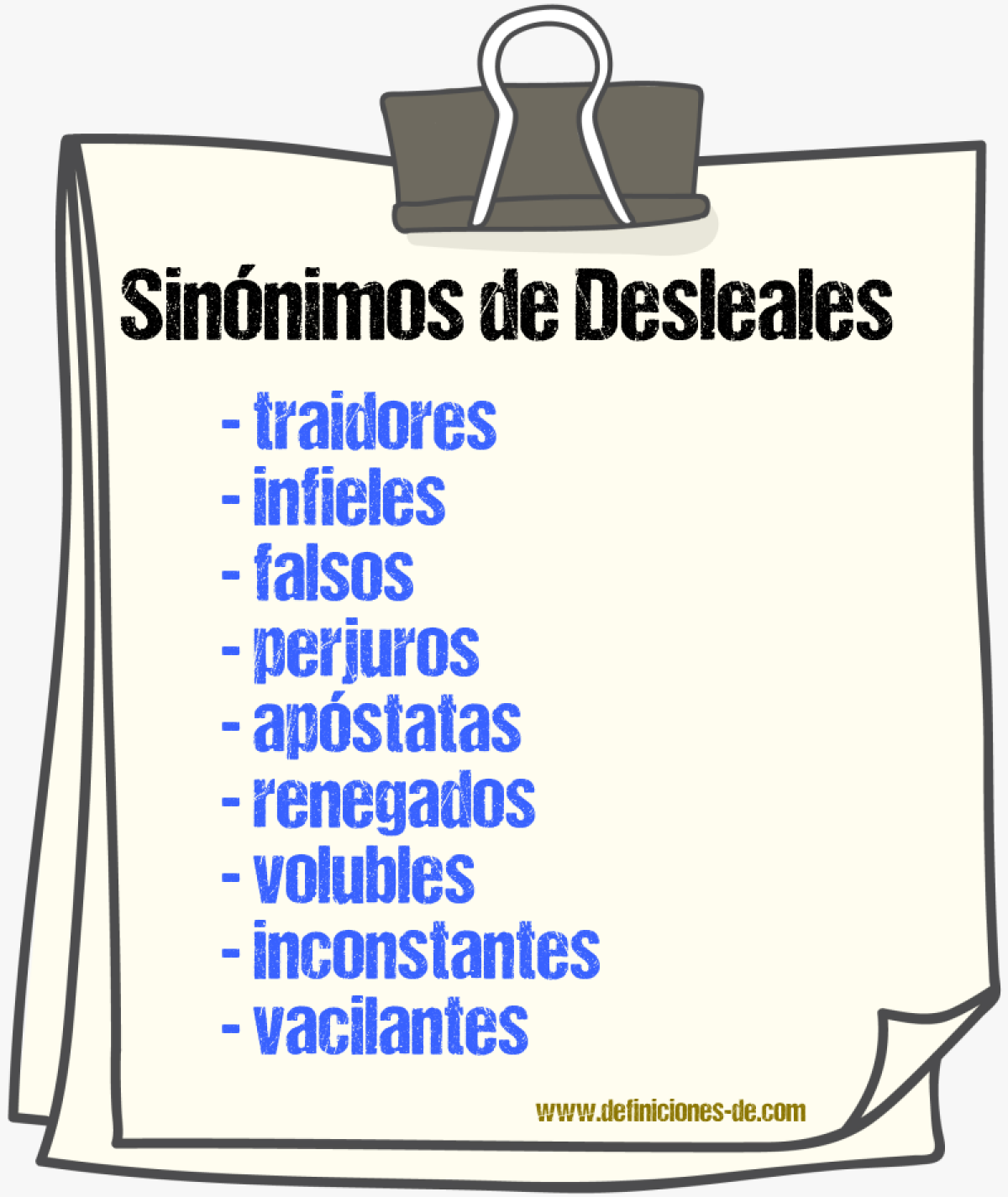 Sinónimos de desleales