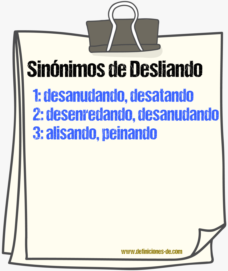 Sinónimos de desliando